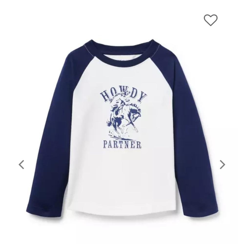 NWT Janie and Jack Howdy Baseball Raglan Sleeve Tee